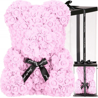 Medvídek z růží 40 cm, růžový SPRINGOS ROSE BEAR