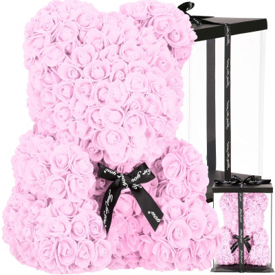 Medvídek z růží 40 cm, růžový SPRINGOS ROSE BEAR