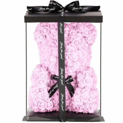 Medvídek z růží 40 cm, růžový SPRINGOS ROSE BEAR