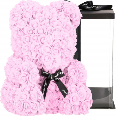 Medvídek z růží 40 cm, růžový SPRINGOS ROSE BEAR