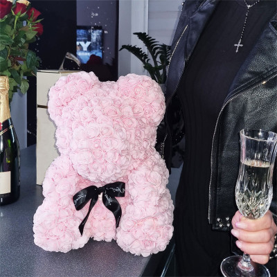 Medvídek z růží 40 cm, růžový SPRINGOS ROSE BEAR