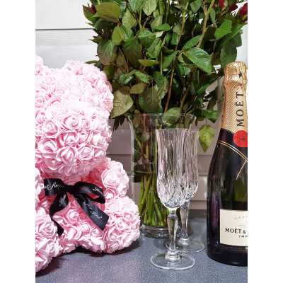 Medvídek z růží 40 cm, růžový SPRINGOS ROSE BEAR