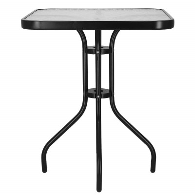 Zahradní stolek 60x60 cm, černý SPRINGOS BISTRO