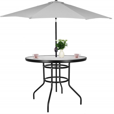 Zahradní stolek 90 cm SPRINGOS BISTRO černý