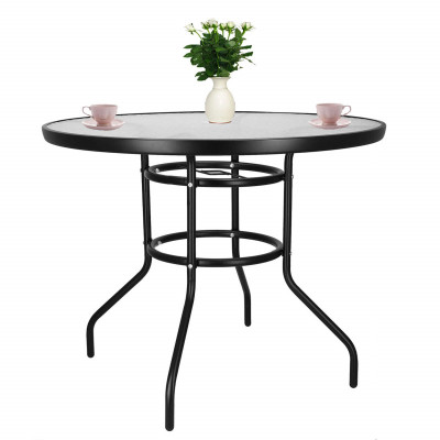 Zahradní stolek 90 cm SPRINGOS BISTRO černý
