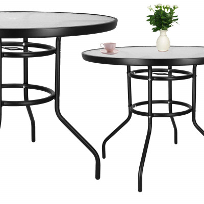Zahradní stolek 90 cm SPRINGOS BISTRO černý