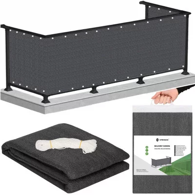 Balkonová zástěna 1x6 m, tmavě šedá SPRINGOS BALCONY