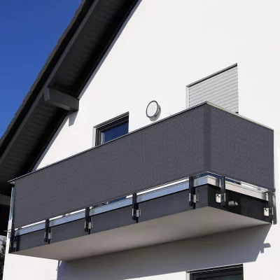 Balkonová zástěna 1x6 m, tmavě šedá SPRINGOS BALCONY