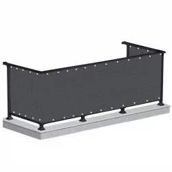Balkonová zástěna 1x6 m, tmavě šedá SPRINGOS BALCONY