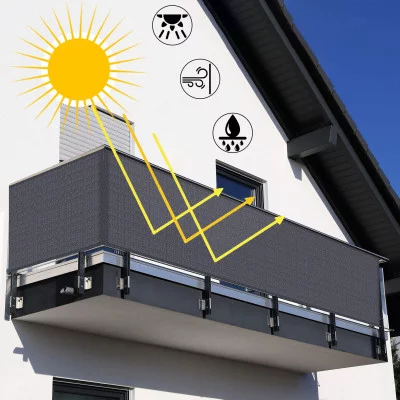 Balkonová zástěna 1x6 m, tmavě šedá SPRINGOS BALCONY