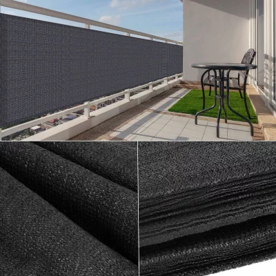 Balkonová zástěna 1x6 m, tmavě šedá SPRINGOS BALCONY