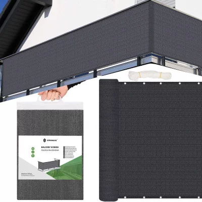 Balkonová zástěna 1x6 m, tmavě šedá SPRINGOS BALCONY
