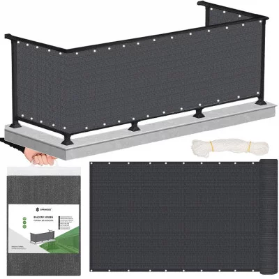 Balkonová zástěna 1x6 m, tmavě šedá SPRINGOS BALCONY