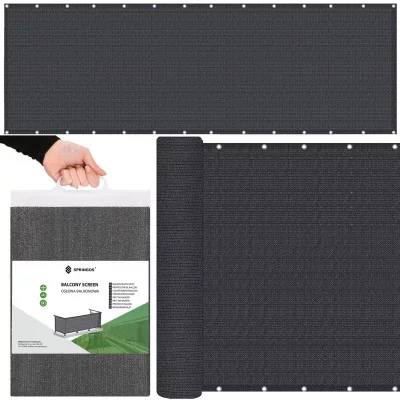 Balkonová zástěna 1x6 m, tmavě šedá SPRINGOS BALCONY