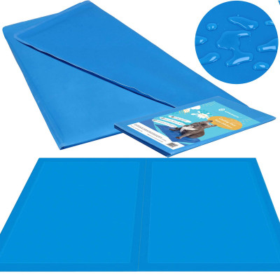 Chladící podložka pro psa 90x50 cm, modrá SPRINGOS CHILL
