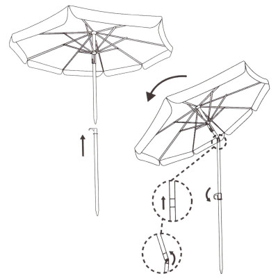 Zahradní slunečník 160 cm, meloun SPRINGOS VIVA BU0020