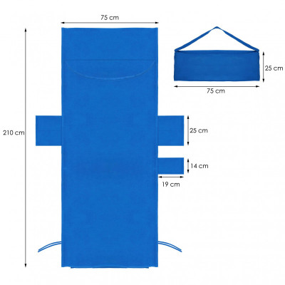 Plážová deka 210x75 cm, světle modrá SPRINGOS LACAPO