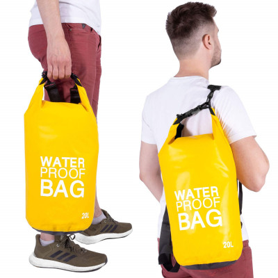 Nepromokavý vak 20l SPRINGOS WATER PROOF BAG žlutý