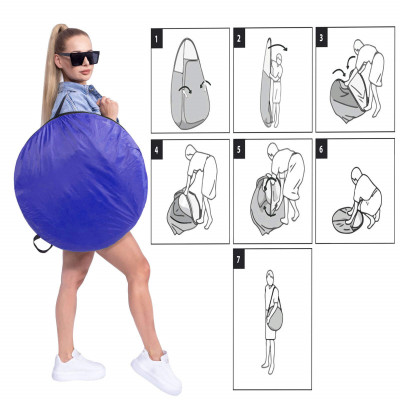 Plážový pop up stan 150x150x190 cm, modrý SPRINGOS PULA