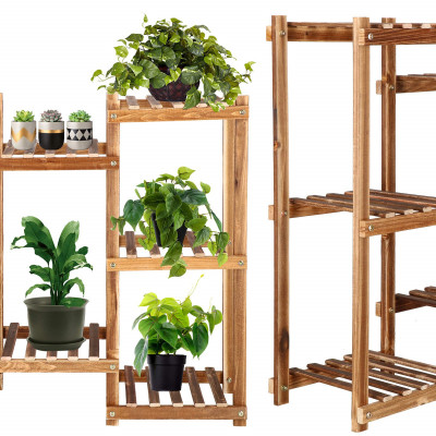Dřevěný stojan na květiny SPRINGOS PLANT 8