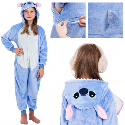 Pyžamo Kigurumi Stitch modré, vel. 130-140 cm SPRINGOS