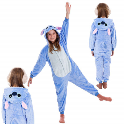 Pyžamo Kigurumi Stitch modré, vel. 130-140 cm SPRINGOS