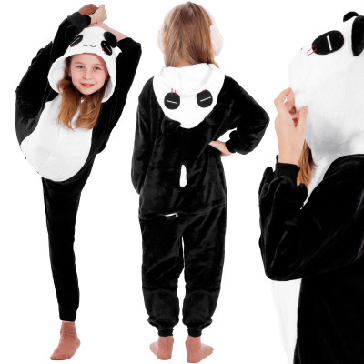 Pyžamo Kigurumi Panda černo-bílé, vel. 120-130 cm SPRINGOS
