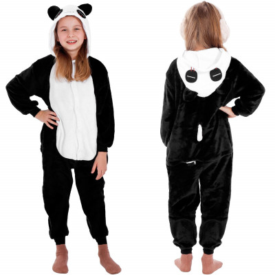 Pyžamo Kigurumi Panda černo-bílé, vel. 120-130 cm SPRINGOS