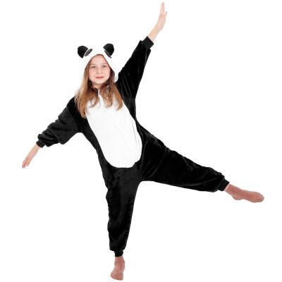 Pyžamo Kigurumi Panda černo-bílé, vel. 120-130 cm SPRINGOS