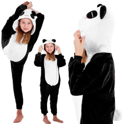Pyžamo Kigurumi Panda černo-bílé, vel. 120-130 cm SPRINGOS