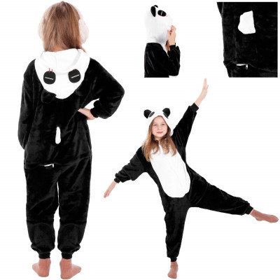 Pyžamo Kigurumi Panda černo-bílé, vel. 120-130 cm SPRINGOS