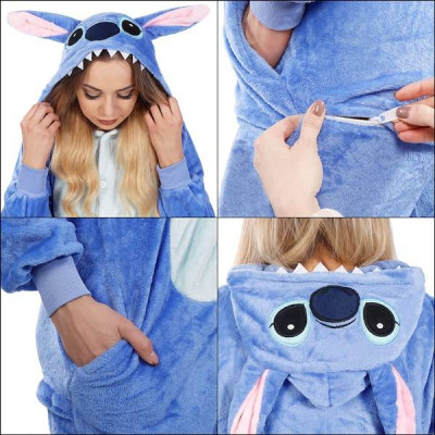 Pyžamo Kigurumi Stitch modré, vel. M SPRINGOS