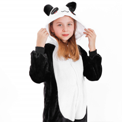 Pyžamo Kigurumi Panda černo-bílé, vel. 110-120 cm SPRINGOS
