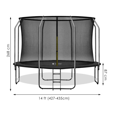 Trampolína SPRINGOS MAX 430 cm s vnitřní ochrannou sítí + žebřík