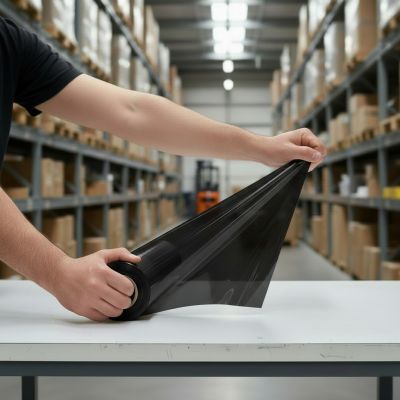 Strečová folie 500mm 23my 1,5kg černá neprůhledná