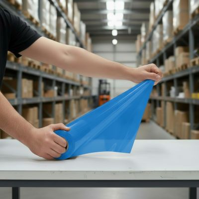 Strečová folie 500mm 23my 1,5kg modrá neprůhledná