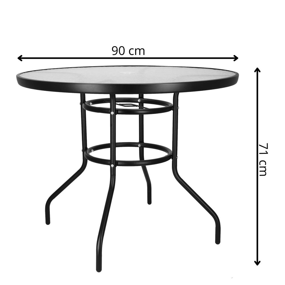 Zahradní stolek 90 cm SPRINGOS BISTRO černý