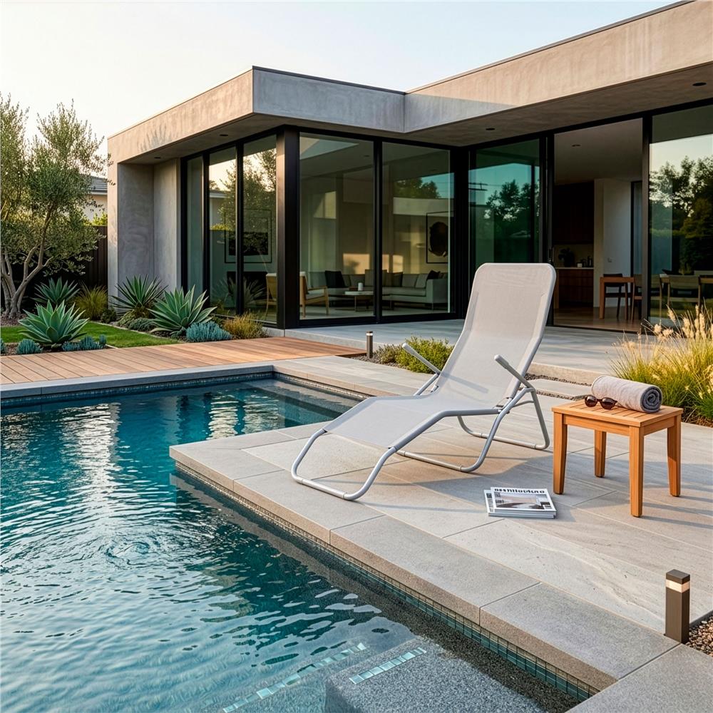 Zahradní lehátko SPRINGOS SIESTA šedé