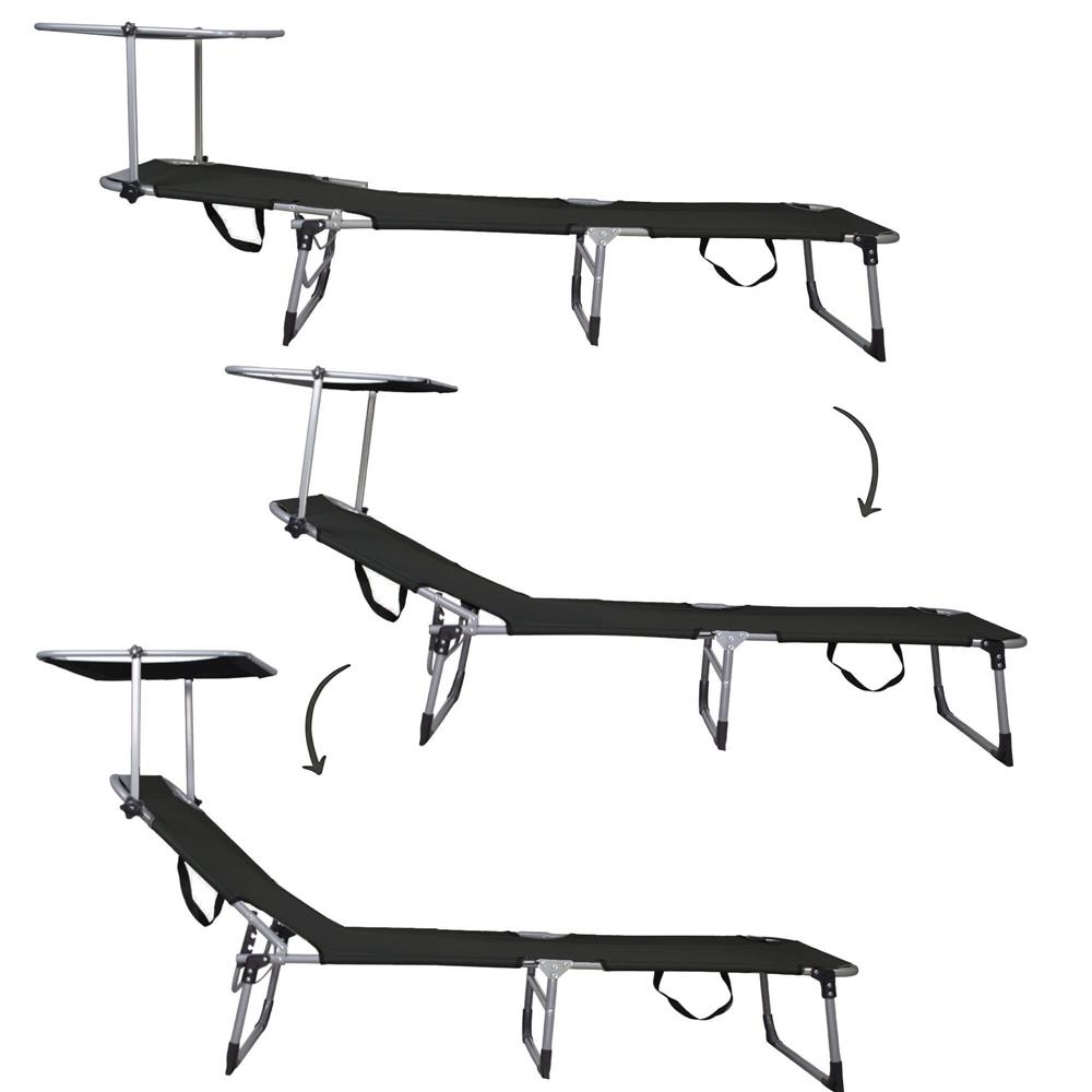 Zahradní polohovací lehátko SPRINGOS POOL černé