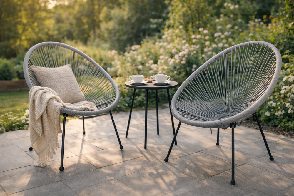 Ratanové zahradní křeslo SPRINGOS LOA GF0086 šedé