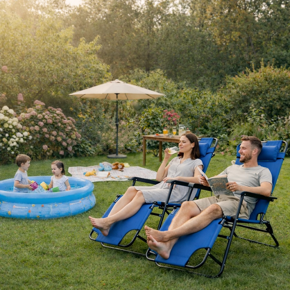 Zahradní polohovací křeslo SPRINGOS RELAX tmavě šedé