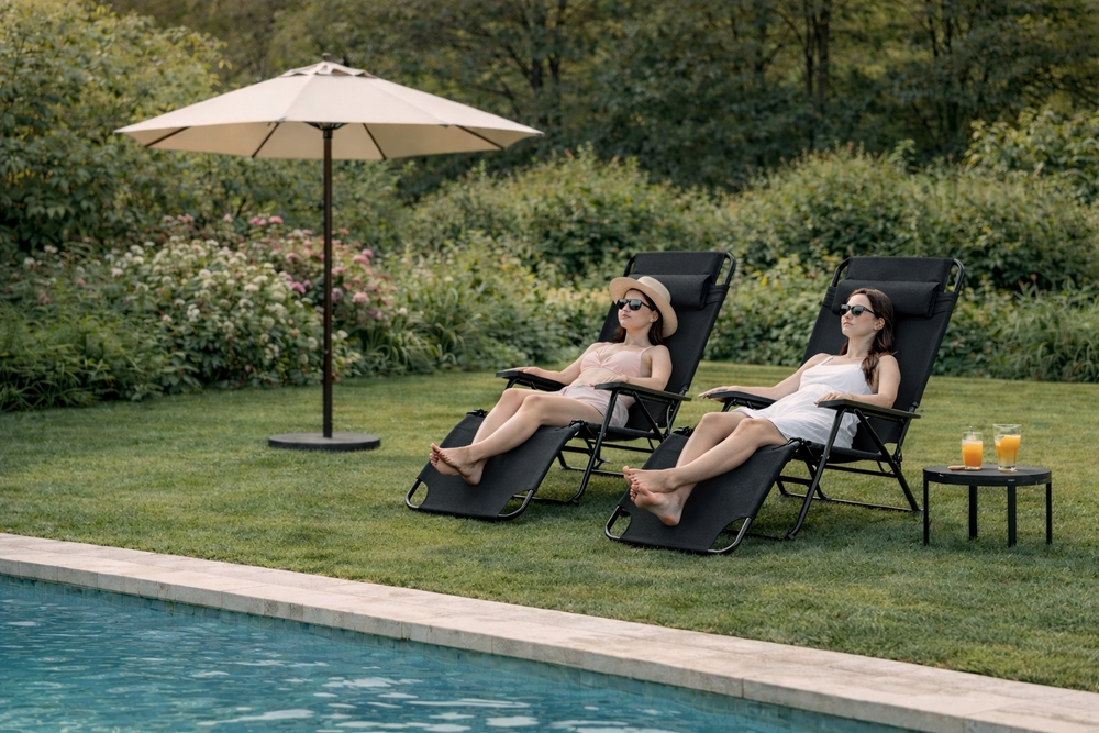 Zahradní polohovací křeslo SPRINGOS RELAX tmavě šedé