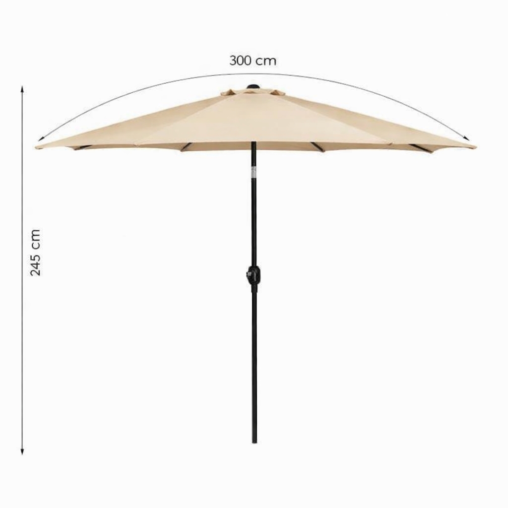 Zahradní slunečník 290 cm, béžový SPRINGOS SUNNY GU0036
