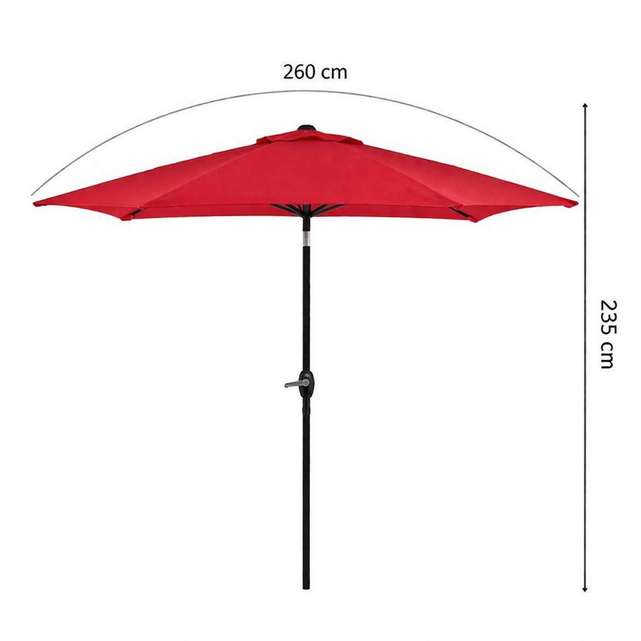 Zahradní slunečník 250 cm, tmavě šedý SPRINGOS SUNNY GU0021