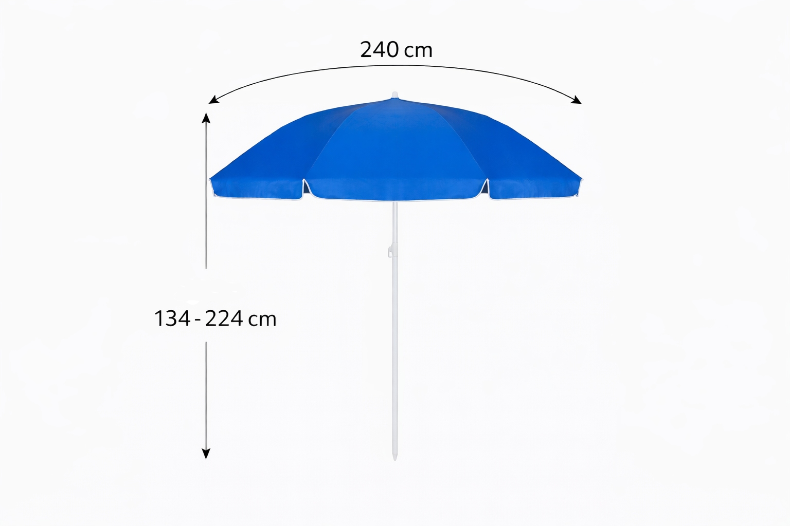Zahradní slunečník 160 cm SPRINGOS VIVA BU0008 modro-bílý