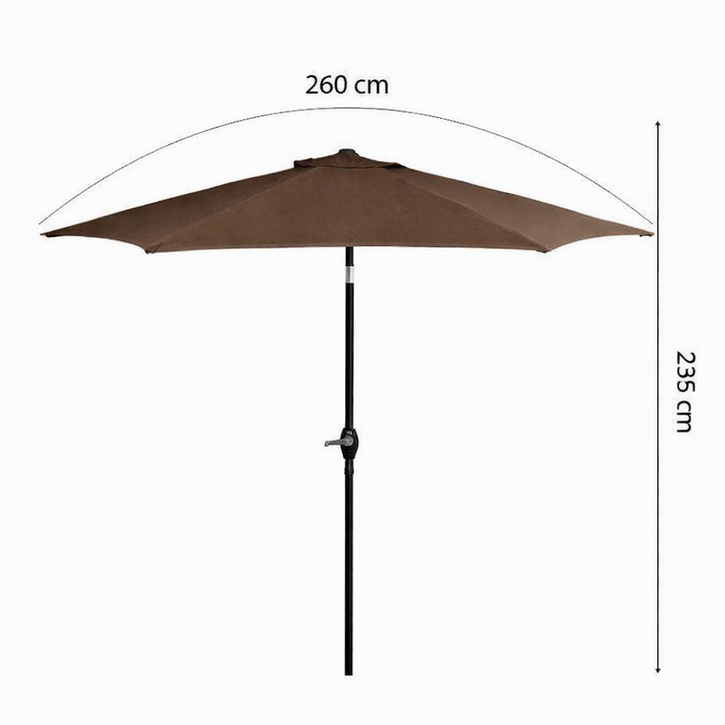 Zahradní slunečník 250 cm, tmavě šedý SPRINGOS SUNNY GU0021