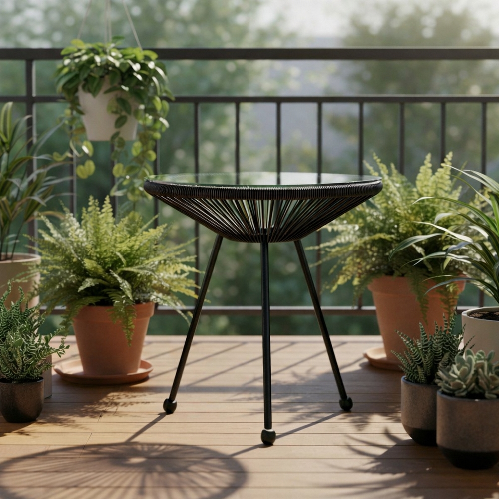 Zahradní stůl 50 cm, černý SPRINGOS LOA GF0090