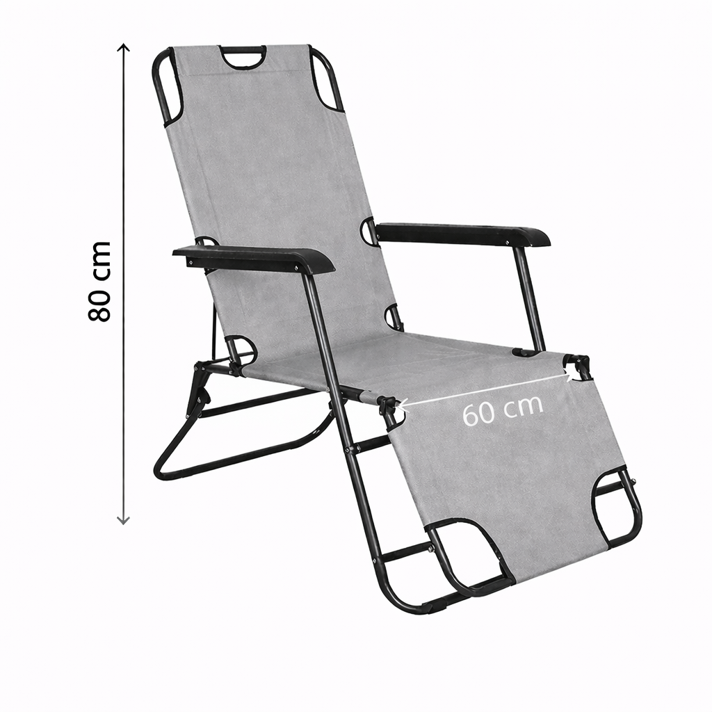 Zahradní polohovací křeslo SPRINGOS RELAX tmavě šedé