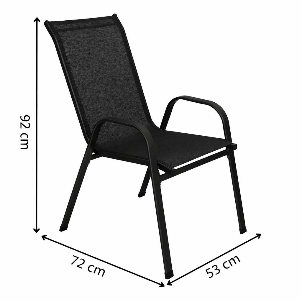 Set 4x Zahradní křeslo SPRINGOS MONZA GF0071H černé