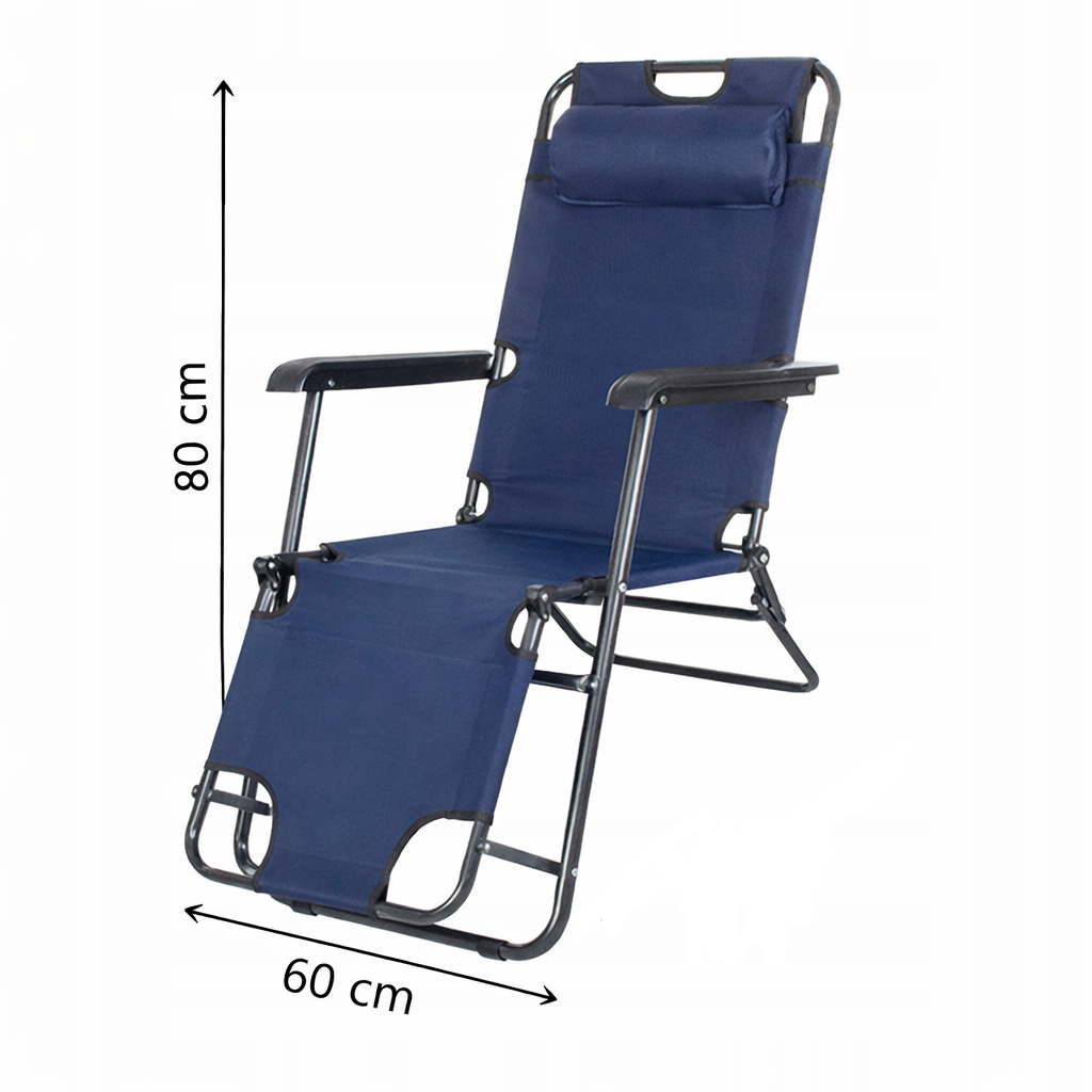 Zahradní polohovací křeslo SPRINGOS RELAX tmavě modré
